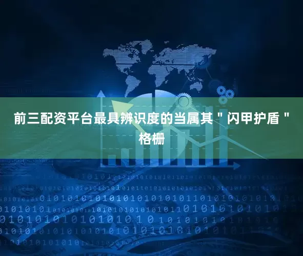 前三配资平台最具辨识度的当属其＂闪甲护盾＂格栅